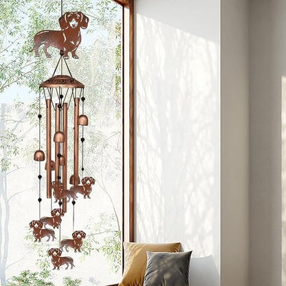 Dachshund Wind Chimes for Outside Dachshund Birthday Decorations Memorial Metal Dog Wind Chimes Unique Home Decor Dog Gifts for Women M