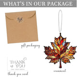 Maple Leaf Suncatcher, Faux Stained Glass Fall Suncatchers for Windows Hanging, Thanksgiving, 2D Acrylic Maple Leaves Fall Ornaments, Xmas Tree Decorations, Autumn Decor (Maples Leaf)
