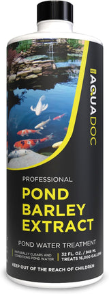 AquaDoc Pond Barley Extract - 32oz - Liquid Barley Extract for Ponds with Fish - for up to 16,000 Gallons - Made in USA