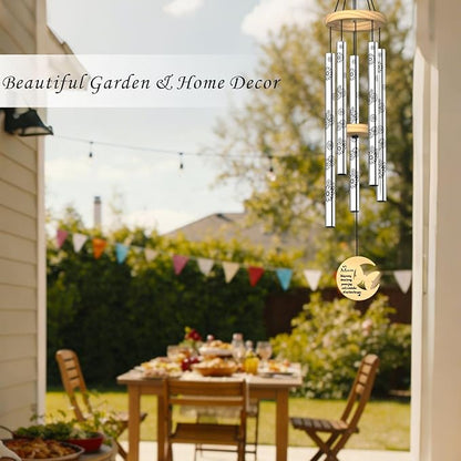 Gifts for Mom, Unique Mom's Birthday Gifts from Daughter Son, 32" Butterfly Daisy Modern Wind Chimes, Mother Gift for Birthday Mother's Day Thanksgiving, Garden Home Decor (for Mom)