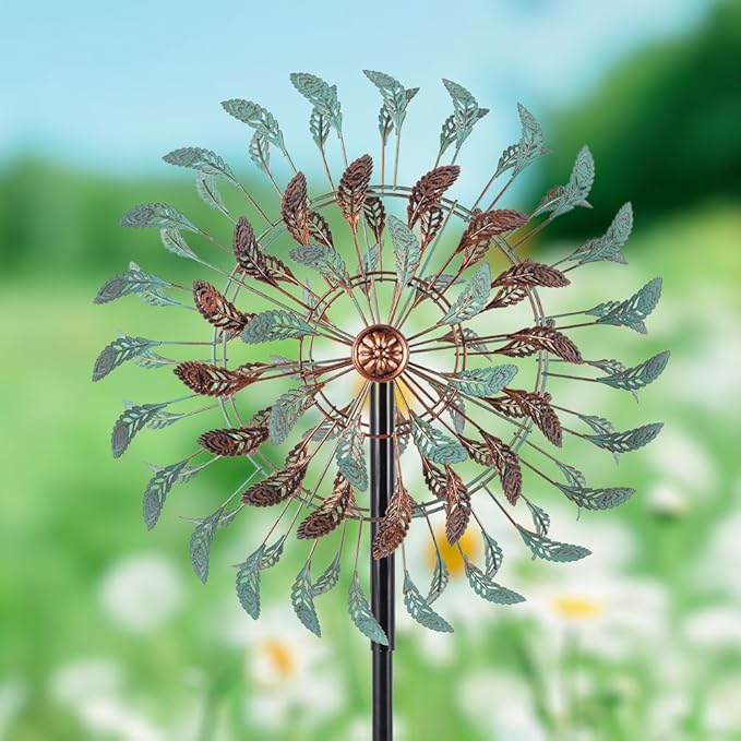 DREAMSOUL 360° Large Wind Spinner Outdoor Vintage Metal Windmill for Yard, Kinetic 6 Blades Wind Spinner for Patio Lawn Decor (80 * 19 Inches)