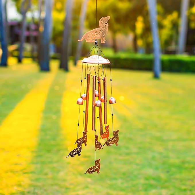 for Mom Dachshund Dog Wind Chimes for Outside,Dog Gifts for Women Men/Memorial Gift/Birthday Gifts Metal windchimes Outdoors/Indoors,Garden Decor,Patio,Home,Porch,Yard Decorations