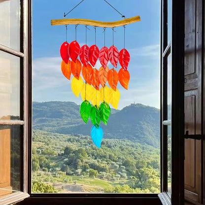 Glass Wind Chimes，Wind Chimes for Outside，Colorful Wind Chime 28" Garden Chimes for Home Patio, Housewarming Gifts for New House, Gift for Unisex