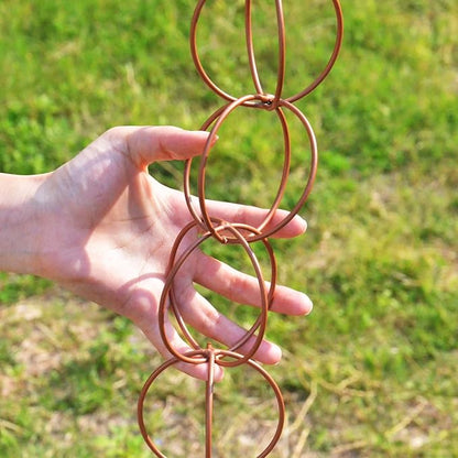 Rain Chain for Gutters Functional and Decorative Replacement Downspout Chain with Attached Hanger for Outside 4 FT Rain Chains 14 Rings Copper