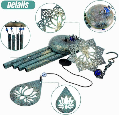 Spiritual Wind Chime, Metal Hanging Wind Chimes for Outside Inside, Zen Windchime with Calming Sound for Yard, Balcony, Yoga Room