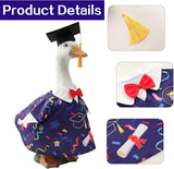 Graduation Lawn Goose Outfit, Blue Academic Graduation Gown and Mortarboard Cap Fits 23 Inch Yard Porch Goose for Yard Garden Outdoor Statue