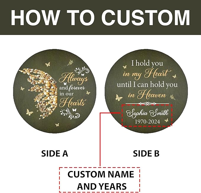 ASTARIN Memorial Butterfly 36" Wind Chimes, Personalized Name Sympathy Wind Chime, in Memory of Loss Mom Loved One, Large Deep Tone Bereavement Windchimes for Outdoors Clearance(Produced in USA)