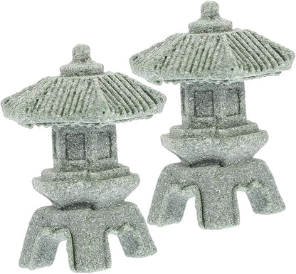 Yardwe 10pcs Stone Pagoda Statue Mini Pagoda Model Zen Sculpture Garden Ornament Home Decor