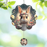 Wind Spinners Outdoor Easter Bunny, 12 inch Stainless Steel Hanging Kinetic for Yard, Garden, Outside, Patio, Outdoor - Wind Spinners Craft Decor Birthday Gifts for Women, Men, Mom and Lovers