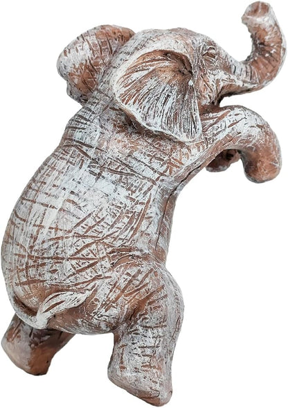 HPMAISON Climbing Elephant Plant Decorations for Pots Planter Flower Pot Hugger Resin Elephant Statue Garden Figurine for Fence Yard Lawn Outdoor Ornaments Office Decorations