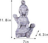 Outdoor Turtle Statues, Resin Home Decor, Cute Decorations, The Perfect Garden Gift and Yard Decor for Three Turtles Large Size: 11.8 inches