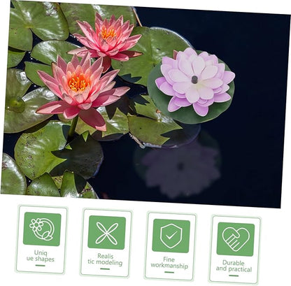 Totority Solar Floating Fountain Water Lily Pond Decor Solar-Powered Lotus Pad Fountain for Outdoor Garden Pool and Backyard Waterscape Eco-Friendly and Easy to Use 6.69X6.29X1.96In