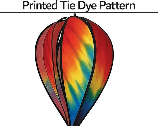 In the Breeze 0982 Tie Dye Hot Air Balloon Spinner-Outdoor Hanging Decoration