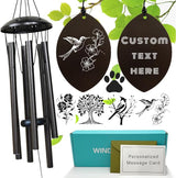 Personalized Tree of Life Wind Chime - Memorial Gifts - Deep Melody - Outdoor Metal Wind Chimes - Brown