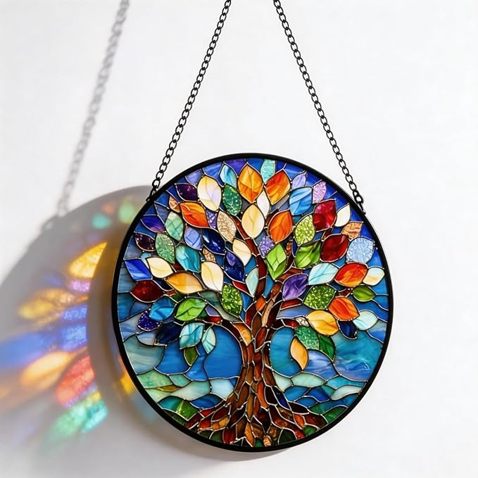 Stained Glass Window Hanging,suncatcher Stained Glass kit,Stained Glass Ornament, Garden suncatchers for Windows Hanging,Window Decor or Indoor,Gifts for Women, Lovers, Couple, Friends