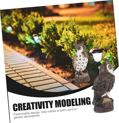 Resin Owl Garden Decor Outdoor Landscaping Sculpture for Courtyard Creative Animal Figurine Nature Theme for Garden Decoration