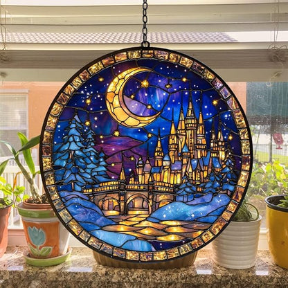 The City of Star Acrylic Suncatcher Stained Glass Effect Window Car Hanging Christmas Ornament Indoor Outdoor Decor Garden Sun Catcher Panel for Acrylic Suncatcher Lover for Women Mom Grandma