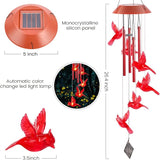 Cardinal Solar Wind Chimes,Red Bird Chimes for Outside Garden Decor, Garden Gifts Women Birthday/Thanksgiving/Christmas, for Mom/Grandma/Daughter
