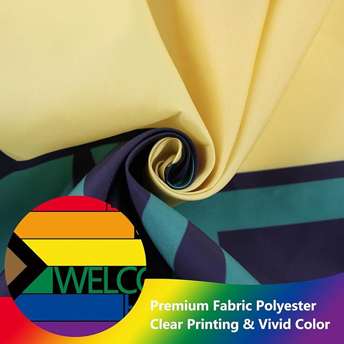 Pride Flags 3x5 Ft Everyone is Welcome Here Pride Decorations Outdoor Hanging LGBTQ Rainbow Gay Porgress Pride Flag Party Supplies for Indoor Outdoor Garden,Lawn,Yard, Parade Decor