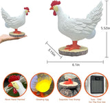 Solar Garden Statues Outdoor Decor, Miniature Chicken Egg Lamp Figurine Mother’s Day Decorations Chickens Lights with Egg in Butt LED 3D Sculpture for Patio, Lawn - Unique Christmas Housewarming Gift