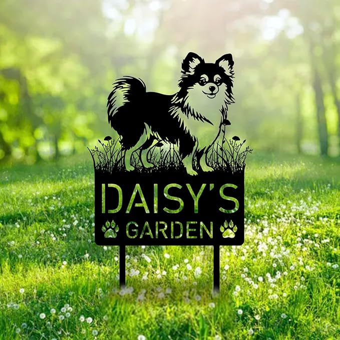 Custom Pomeranian Dog Metal Memorial Garden Stake Personalized Pet Grave Marker Name Sign Remembrance Stake Decor Sympathy Dog Loss,Outdoor Statues for Yard Garden Lawn Patio Pathway Grave Gift.