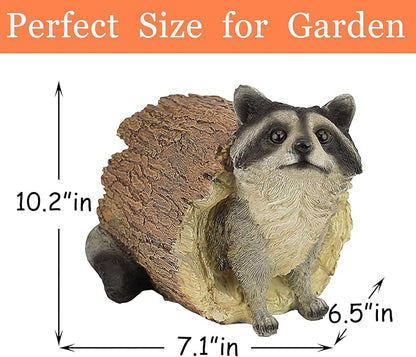 Teaeeno Garden Raccoon Decor Outdoor Animal Statue,Raccoon Decoration Large Lawn Ornament,Garden Animal Rustic Decor,Outdoor Decor Yard Lawn Home Decoration Yard Art,Outdoor Raccoons Gifts