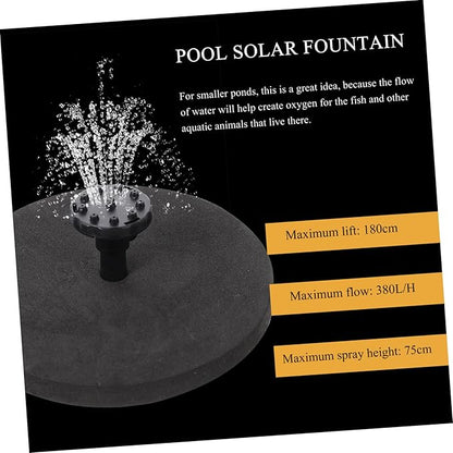 POPETPOP Solar Fountain Set Solar-powered Outdoor Water Pump 380l/h Durable Easy to Clean