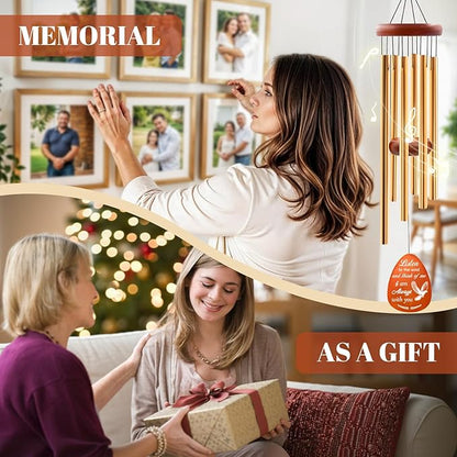 Wazzio Memorial Wind Chimes, 25" Sympathy Gifts for Loss of Loved One, Memorial Gifts for Loss of Mom Dad, Bereavement Gift Ideas for Garden Home Outdoors