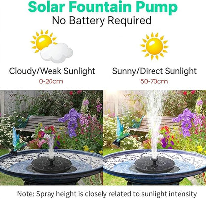 9V 3.5W Solar Bird Bath Fountain Pump, Solar Fountain Water Pump, Free Standing Solar Panel Spray Sprinkler Head for Bird Bath Garden
