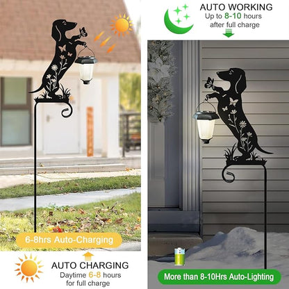 Dachshund Solar Lights Garden Stake,Dachshund Gifts Outside Decorations for Pathway,Yard,Garden Decor,Dog Solar Lights Outdoor