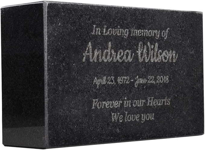 Customized In Loving Memory Black Granite Memorial or Sympathy Gift. Offered in a Variety of Sizes to Meet your Needs and Budget (7 x 4 x 2")