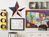 Linfevisi American Flag Star Yard Signs 27.5 Inch Metal Patriotic Barn Stars Garden Stakes US Flag Outdoor 4th of July Decorations Memorial Day Yard Art Lawn Ornaments Patio for Outside
