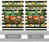 St Patricks Day Gnome Garden Flag The Leprechauns Made Me Do It Shamrock Irish March Black and White Stripes Garden Flag St Patricks Day Double Sided House Flag for Outside Yard Decorations 12×18 Inch