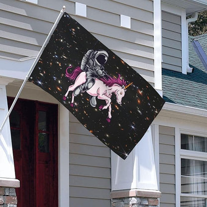 Astronaut Unicorn Flag 3x5 Ft Outdoor Indoor With Grommet Garden Yard Banner Decorative Sign