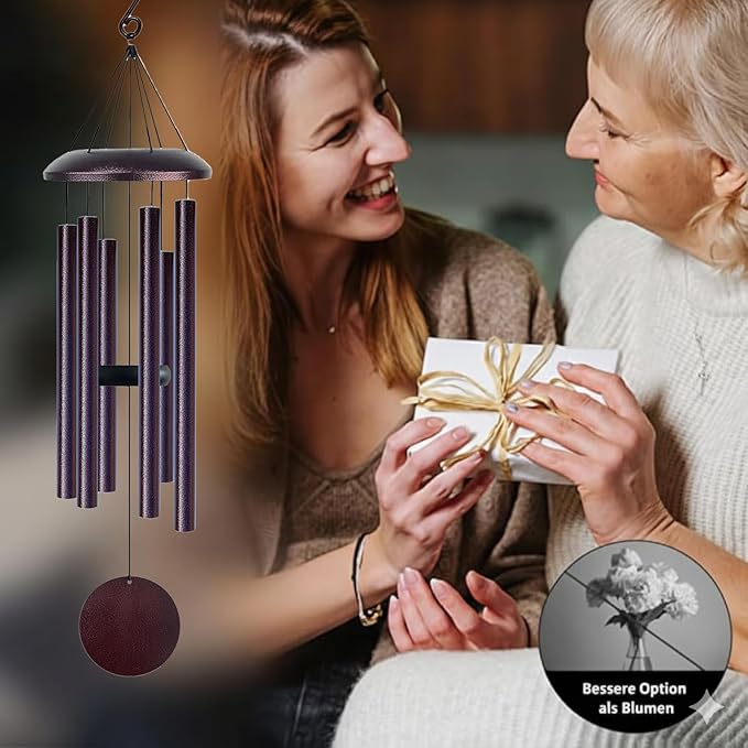 Wind Chimes for Outside Deep Tone, 38" Large WindChimes with 6 Tubes, 100% Rustproof Aluminum, Memorial Gift or Garden Patio Porch and Outdoor Décor(Bronze)