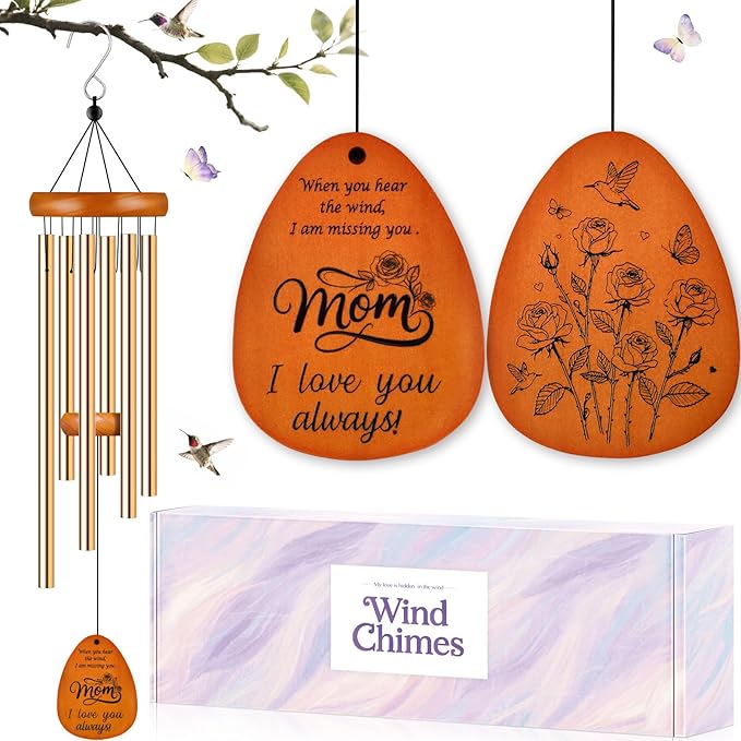 Gifts for Mom, Moms Wind Chimes, Best Gift for Mom Birthday Gifts from Daughter Son, Love Reminder Gifts for Mother