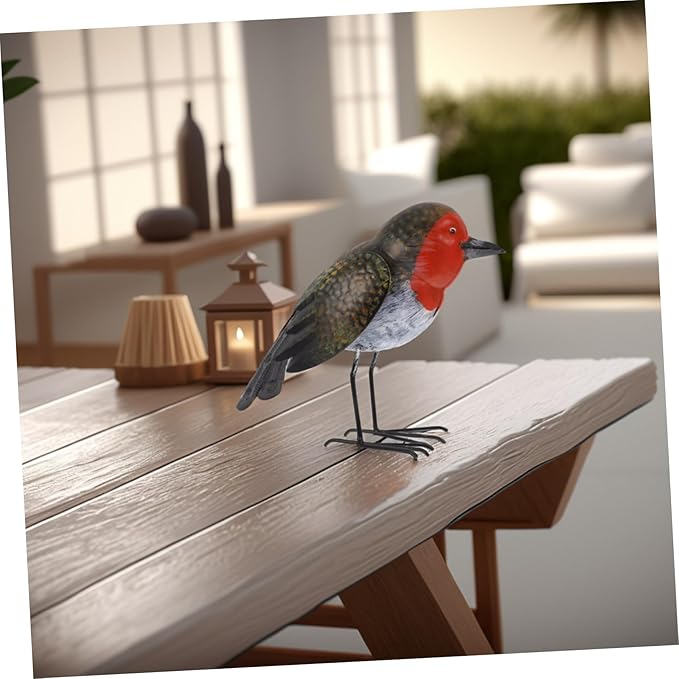 GANAZONO Small Metal Bird Statue Garden Iron Figurine for Outdoor Decor Sculpture for Patio and Rustic Home Decoration