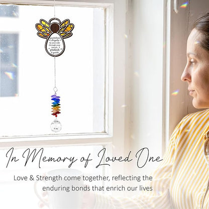 2 Layered Ornament Suncatcher - Guardian Angel Ornament - Unique Keepsake - Sympathy Presents - Rainbow Remembrance - Mother's Day Father's Day Birthday Gifts for Women, Men