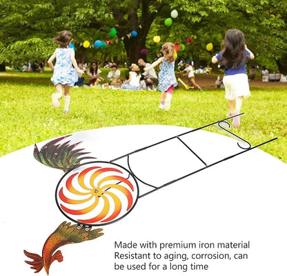 Metal Rooster Wind Spinner, Outdoor Iron Windmill Decorative Sculpture withRotation for Farm Lawn Yard Garden