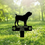 Custom Boerboel Dog Metal Memorial Garden Stake Personalized Pet Grave Marker Name Sign Remembrance Stake Decor Sympathy Dog Loss,Outdoor Statues for Yard Garden Lawn Patio Pathway Grave.