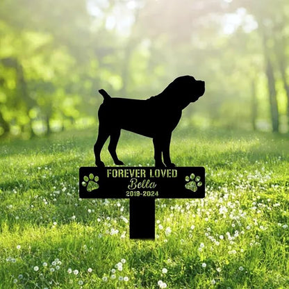 Custom Boerboel Dog Metal Memorial Garden Stake Personalized Pet Grave Marker Name Sign Remembrance Stake Decor Sympathy Dog Loss,Outdoor Statues for Yard Garden Lawn Patio Pathway Grave.