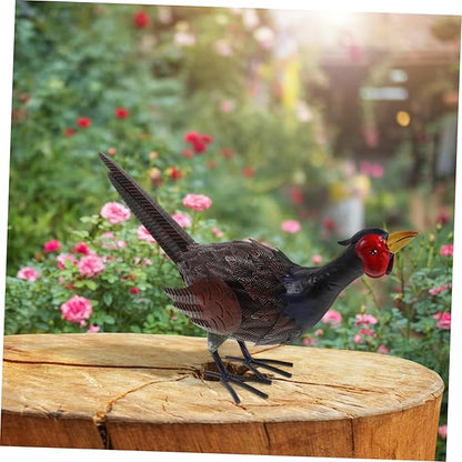 SUPVOX Vivid Pheasant Figurine Lifelike Outdoor Ornament Iron Garden Statue for Landscape
