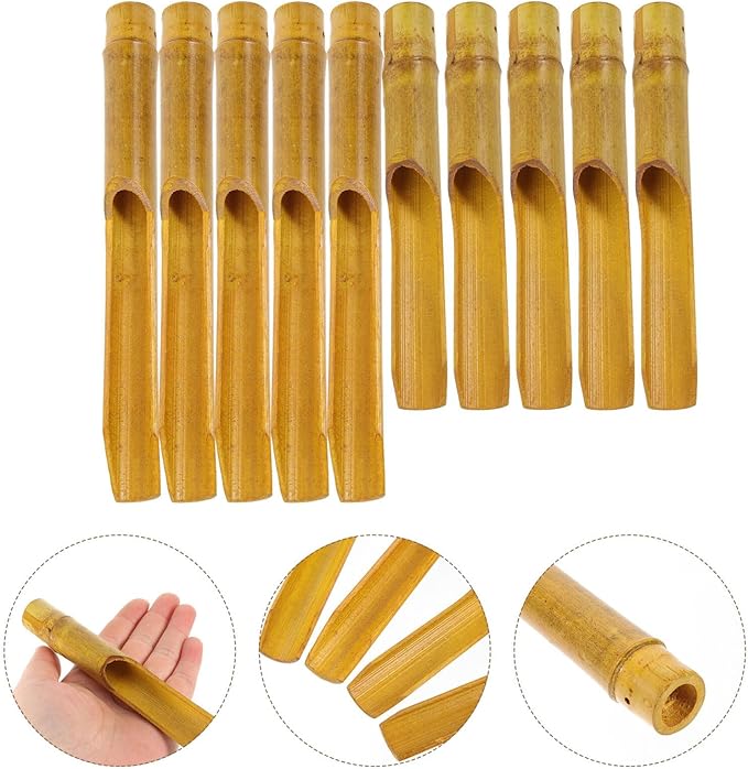 Yardwe Bamboo Wind Chime Tubes 10Pcs Replacement DIY Wind Chime Accessories for Outdoor Garden Decor 7.8 Inch Bamboo Pipes for Crafting and Hanging