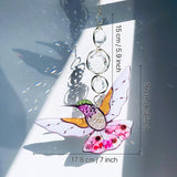 Yellow Acrylic Hummingbird Flowers Garden Suncatcher Christmas Tree Decroations Window Hanging Ornaments Crystal Prism Rainbow Maker Sun Catcher Gifts for Mom Grandma Sister Bird Lovers