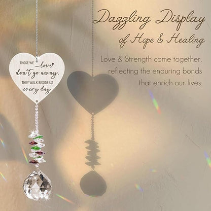 Memorial Crystal Suncatcher,Sympathy Gifts for Loss of Loved One,Bereavement Gift Idea,in Loving Memory,Hanging Ornament for Window, Rainbow Maker Prisms Home Decor,Memorial Day