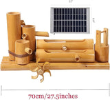 Solar Water Fountain, Outdoor Water Fountain with Water Pump, Feng Shui Zen Bamboo Fountain, Japanese Garden Decoration, for Bird Bath, Pond, Fish Tank