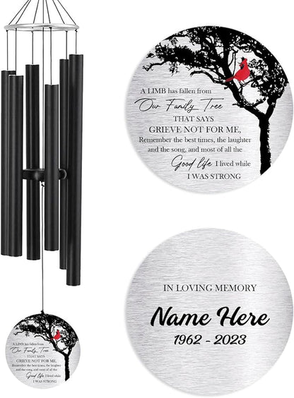 ASTARIN Personalized 30" Memorial Wind Chimes for Outside, Bereavement Gift in Remembrance of a Loved One, Sympathy Gift for Loss of Mother Father Husband, Garden Patio Decor