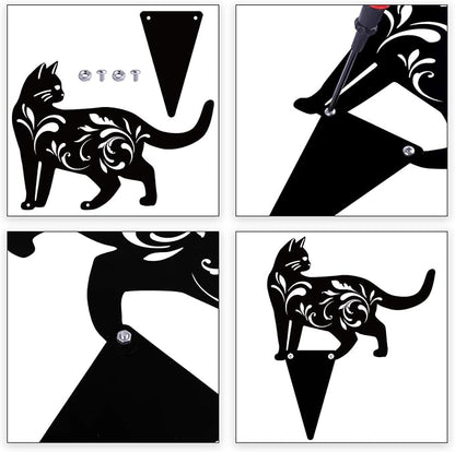 URATOT 3 Pack Metal Cat Garden Statues Black Cat Silhouette Cats Decorative Stakes Garden Outdoor Statues Animal Stakes for Yard Decor and Lawn Ornaments