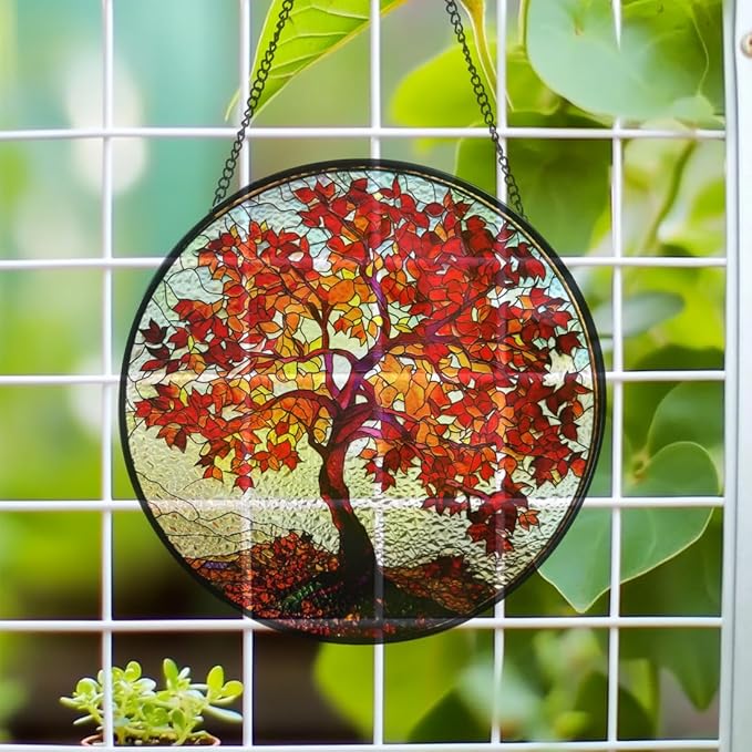 Stained Glass Window Hanging,suncatcher Stained Glass kit,Stained Glass Ornament, Garden suncatchers for Windows Hanging,Window Decor or Indoor,Gifts for Women, Lovers, Couple, Friends