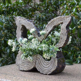 Garden Statues Outdoor Decor Balcony Figurine Outdoor Statues Garden Butterfly Flower Stand Statue, Garden Animal Flowerpot Sculpture, Outdoor Farm Lawn Decorations(B)